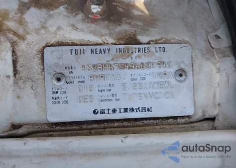 2003 Subaru Outback from USA, damaged, VIN 4S3BH675436631941